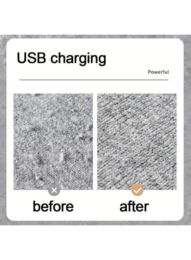 Gray Rechargeable Fabric Shaver Lint Remover With 1 Blade 1 Stick Home Portable - Image 5