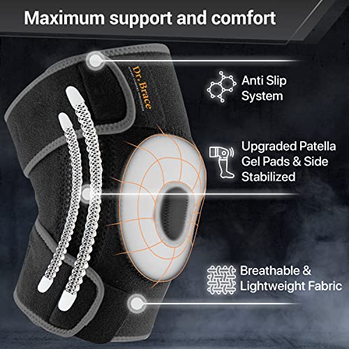 DR. BRACE ELITE Knee Brace with Side Stabilizers & Patella Gel Pads for Maximum Knee Pain Support and fast recovery for men and women-Please Check How To Size Video (Mercury, Small) - Image 4