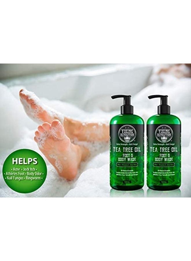 Viking Revolution - 2-Pack Antifungal Tea Tree Oil Body Wash Soap for Men Helps Athlete's Foot, Toenail Fungus, Jock Itch, Eczema, Ringworm and Odors Extra Strength - Image 1