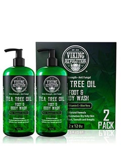 2-Pack Antifungal Tea Tree Oil Body Wash Soap for Men Helps Athlete's Foot, Toenail Fungus, Jock Itch, Eczema, Ringworm and Odors Extra Strength