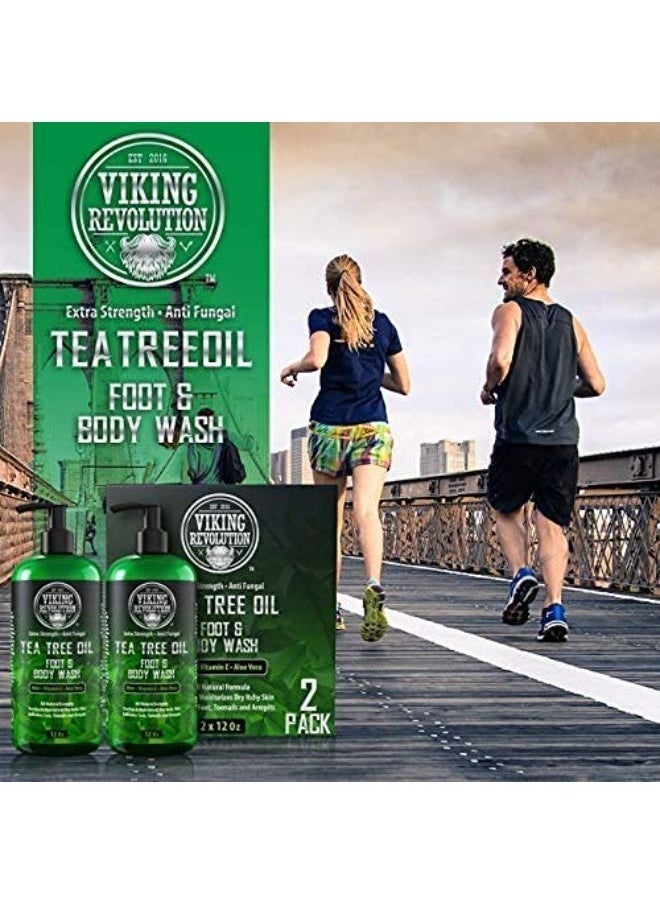 Viking Revolution - 2-Pack Antifungal Tea Tree Oil Body Wash Soap for Men Helps Athlete's Foot, Toenail Fungus, Jock Itch, Eczema, Ringworm and Odors Extra Strength - Image 1