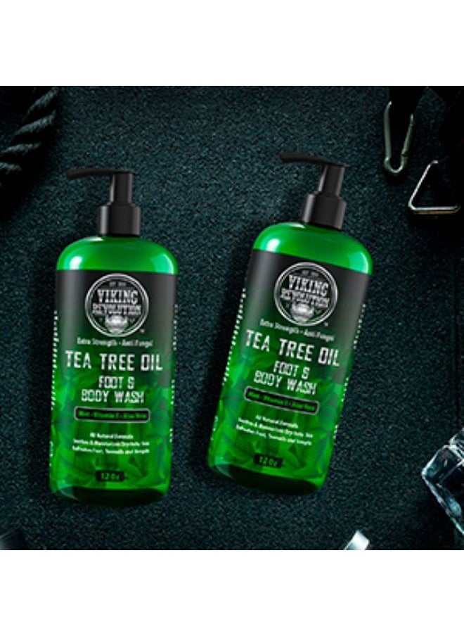 Viking Revolution - 2-Pack Antifungal Tea Tree Oil Body Wash Soap for Men Helps Athlete's Foot, Toenail Fungus, Jock Itch, Eczema, Ringworm and Odors Extra Strength - Image 1