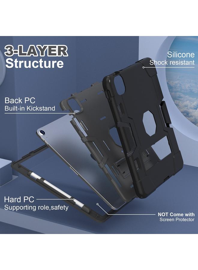 Zaboon Case For iPad Air 11 2025 / 2024 Contrast Color Silicone Acrylic PC Tablet Case with Holder - Image 3