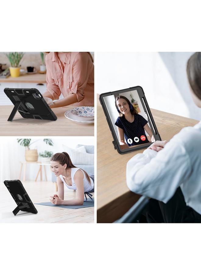 Zaboon Case For iPad Air 11 2025 / 2024 Contrast Color Silicone Acrylic PC Tablet Case with Holder - Image 5