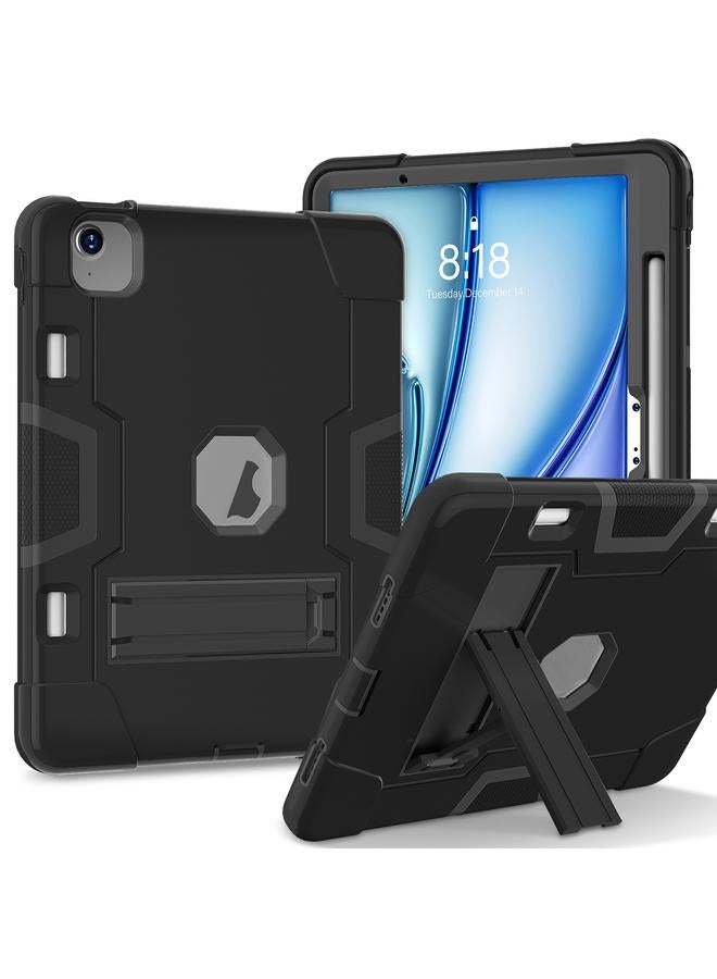 Zaboon Case For iPad Air 11 2025 / 2024 Contrast Color Silicone Acrylic PC Tablet Case with Holder - Image 1