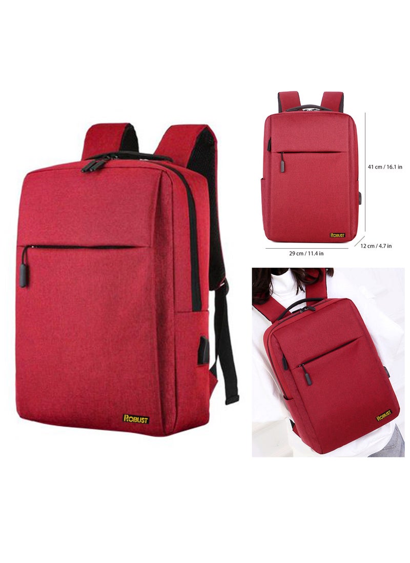 ROBUST - Robust Travel Laptop Backpack, Business Anti Theft Slim Durable Laptop Bag With USB Charging Port, Water Resistant College School  Office Large Laptop Bag For Men, Women, Fit For 17 Inches Laptop-Red - Image 1