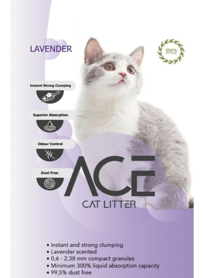 Ace White Bentonite Clumping Cat Litter Lavender Scent 10 L