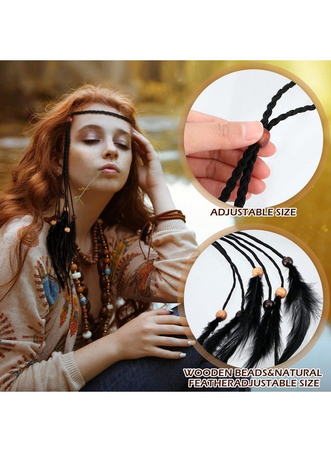 Geyoga 6 Pieces Feather Hair Clip Feather Headband Set Boho Hair Extensions With Feather Clip Comb Hippie Gypsy Headpiece Feather Tassel Indian Headdress Diy Hair Accessories For Women Girls Decoration - Image 5