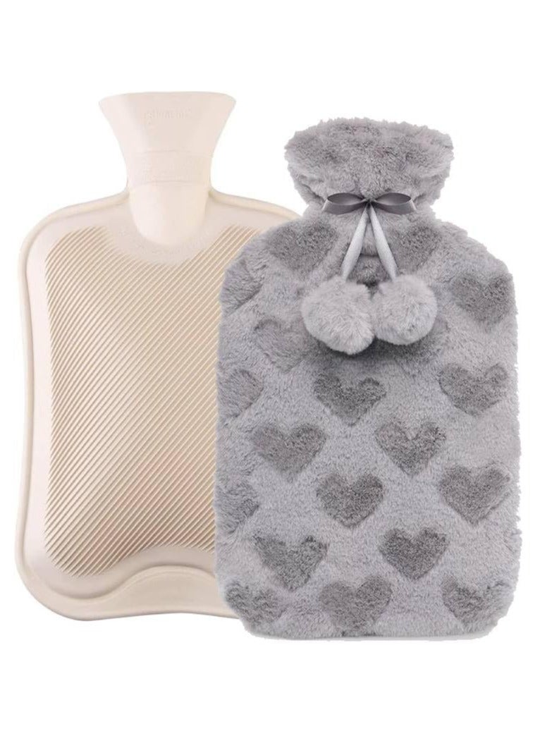MOMENT Hot Water Bottle With Soft Cover (2 Liter) Hot Water Bag For Cramps, Pain Relief, Removable Hot Cold Pack For Hot And Cold Therapy And Feet Warmer - Image 1