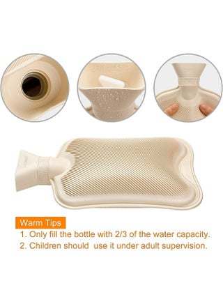 MOMENT Hot Water Bottle with Soft Cover (2 Liter) Hot Water Bag for Cramps, Pain Relief, Removable Hot Cold Pack for Hot and Cold Therapy and Feet Warmer (Assorted Color) - view 4
