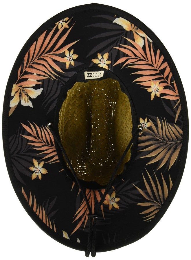 بيلابونج قبعة إنقاذ نسائية من القش من بيلابونغ، طراز تيبتون، بتصميم هيكلي وبطانة قماشية مطبوعة أسفل الحافة. - Image 2