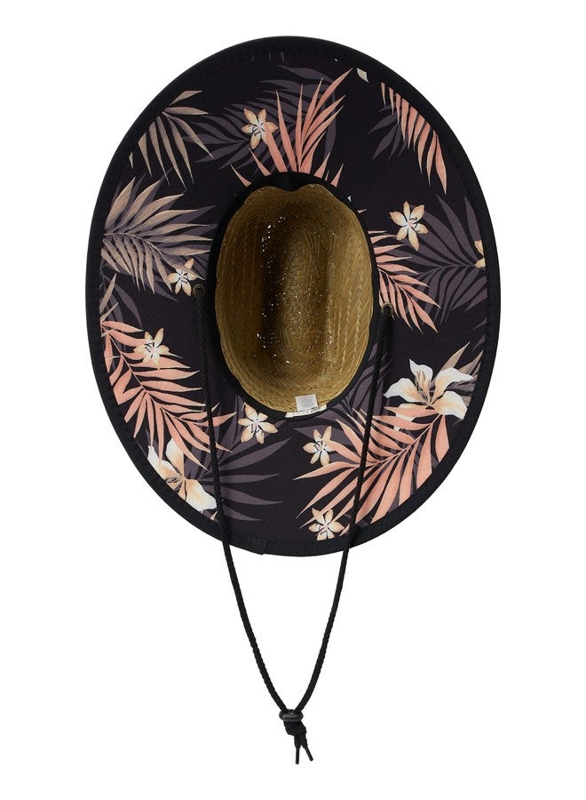 بيلابونج قبعة إنقاذ نسائية من القش من بيلابونغ، طراز تيبتون، بتصميم هيكلي وبطانة قماشية مطبوعة أسفل الحافة. - Image 3