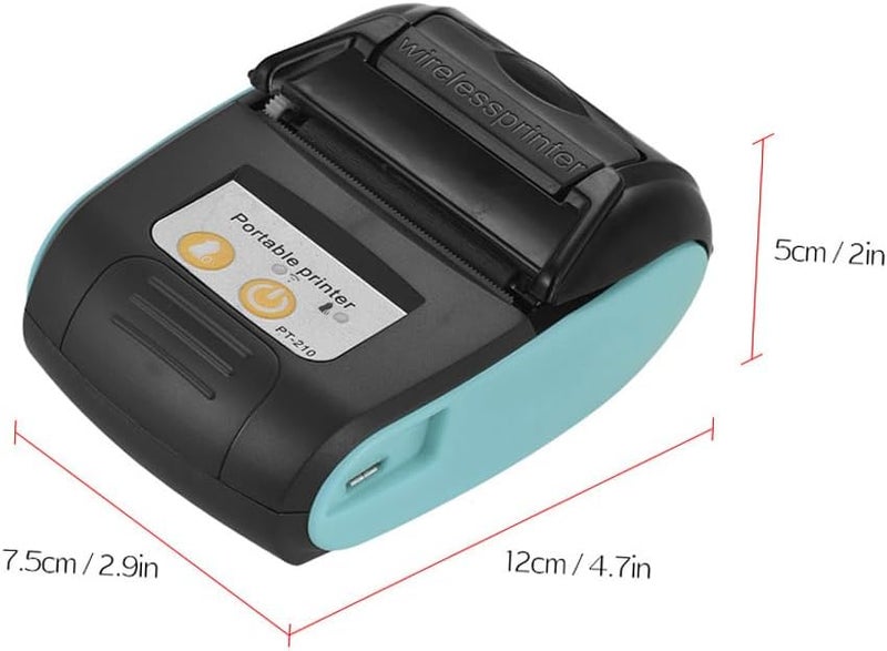Thermal Receipt Printer, PT-210 58mm Portable Thermal Printer Handheld Ticket Bill Printer for Retail Stores Restaurants Factories Logistics Small Business,1 Paper Roll - Image 2