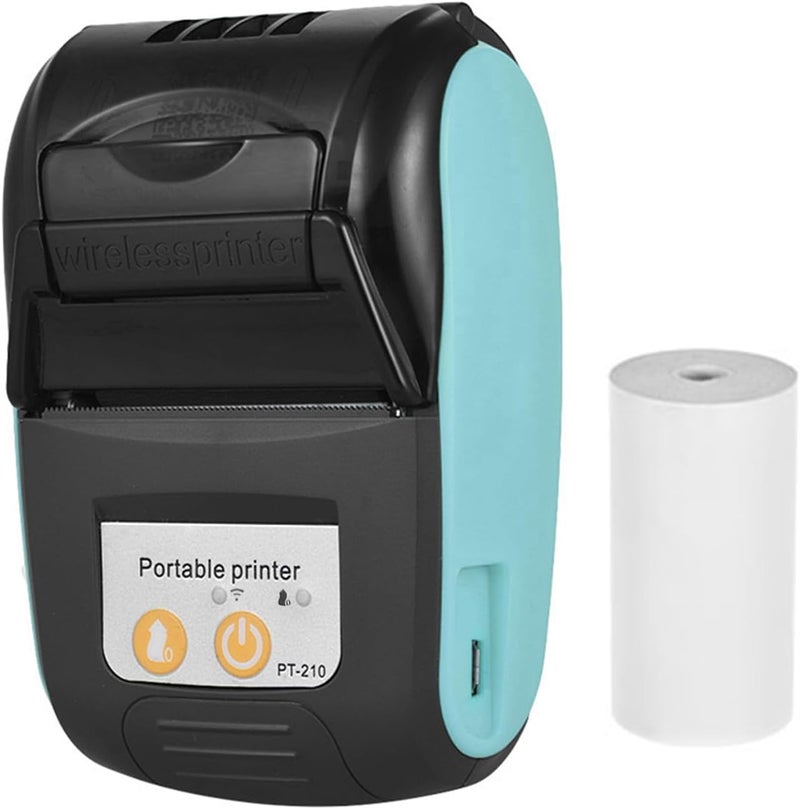 Thermal Receipt Printer, PT-210 58mm Portable Thermal Printer Handheld Ticket Bill Printer for Retail Stores Restaurants Factories Logistics Small Business,1 Paper Roll - Image 1