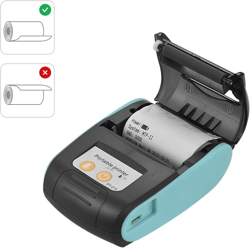 Thermal Receipt Printer, PT-210 58mm Portable Thermal Printer Handheld Ticket Bill Printer for Retail Stores Restaurants Factories Logistics Small Business,1 Paper Roll - Image 5