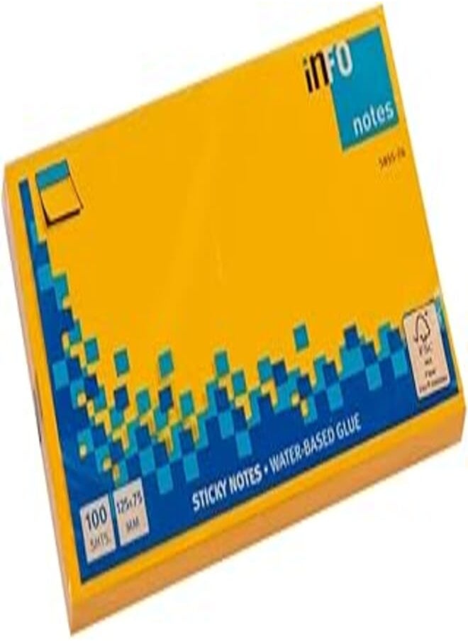 Info - Info 5855-76 Spring Sticky Notes, 125x75 (3x5), 100 Sheets, Yellow - Image 1