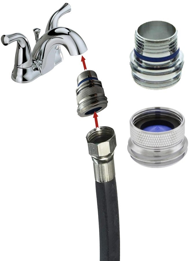 Neoperl Cache to Hose Faucet Adapter - Convert Hidden Aerator to Take 3/4" Male for Kitchen Appliances Metal Design Attachment (Tiny Junior) - Image 1