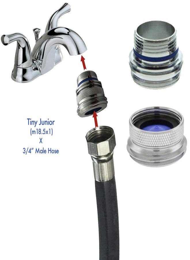 Neoperl Cache to Hose Faucet Adapter - Convert Hidden Aerator to Take 3/4" Male for Kitchen Appliances Metal Design Attachment (Tiny Junior) - Image 4