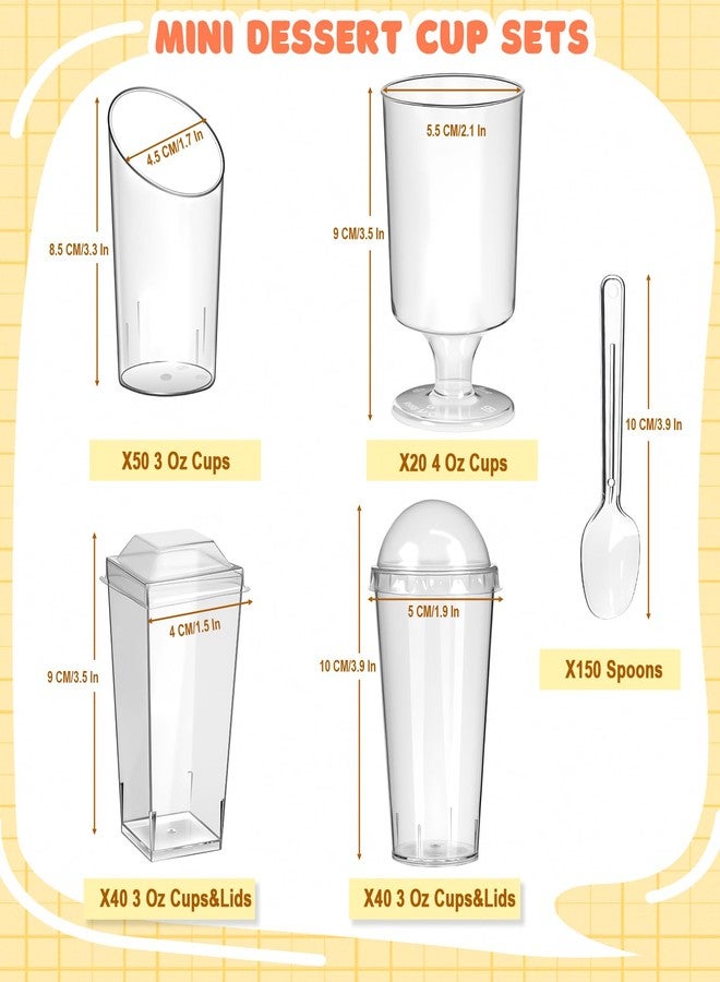 LifeIdeas 380 Pack Mini Dessert Cups with Lids and Spoons, 3 & 4 Oz Reusable Appetizer and Parfait Cups, Perfect as Shooters for Party, Fruit, Ice Cream, Cake & Pudding - Image 2