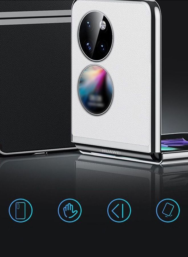 DUNISO Protective Case for Huawei P50 Pocket 6.9 Inch PU Leather Phone Case Shockproof Folding All-Inclusive Protective Phone Case Fashion Design for Huawei P50 Pocket - Image 2