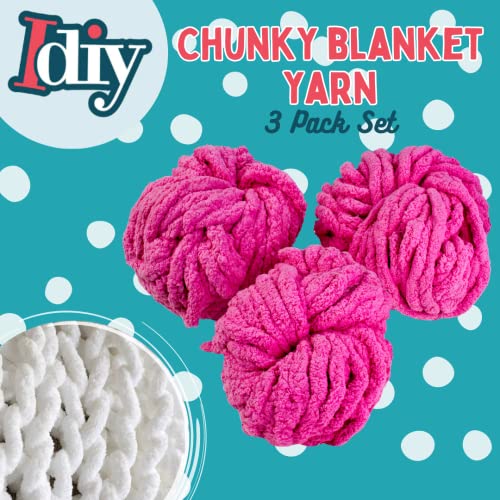 SCS Direct Chunky Yarn for Crocheting & Arm Knitting- Light Grey 3 Pack Jumbo Chenille Yarn, 72 Yards Total, 20mm Super Soft & Thick for Mothers Day Gifts, Blankets, Pillows, Home Décor & Spring Crafts - Image 2