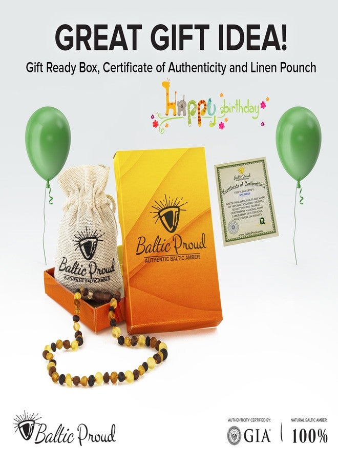 Baltic Proud Amber Necklace (Unisex Multi Raw 12.5 Inches) - Certified Premium Quality Raw Baltic Sea Amber - Image 4