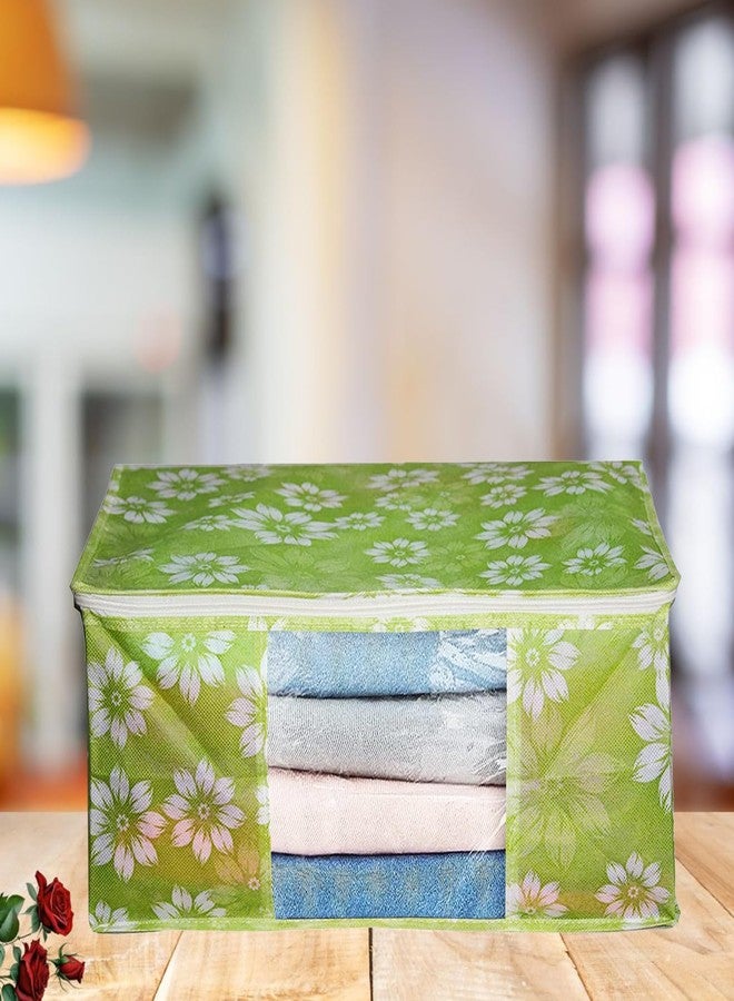 Shaping Fabric Saree Storage Bag | Premium Wardrobe Cloth Organizer saree cover with transparent window SGDJ1346 Pack of-1 - Image 1