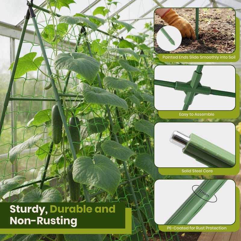 K-Brands 50x50 Cucumber Trellis for Raised Bed - A Frame Garden Trellis for Climbing Plants Outdoor - Cucumbers, Pea, Zucchini, Squash,Tomato, Green Bean, Vine, Watermelon, Melon, Pumpkin - Image 4