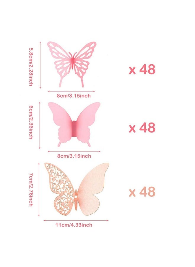 XTORE Xtore 144Pcs 3D Home Decor Butterfly with Sticking Pad | DIY Decorative Wall Art Crafts for Home Decor | Wedding | Birthday | Cake - (Set of 144), Kraft Paper, Self-Adhesive, Self-Adhesive  - Image 3