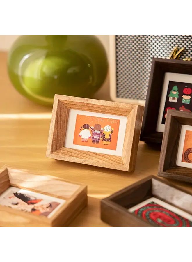 Brown Black Mini Photo Frames 2pcs 3 Inch Tabletop Display Decor - Image 4