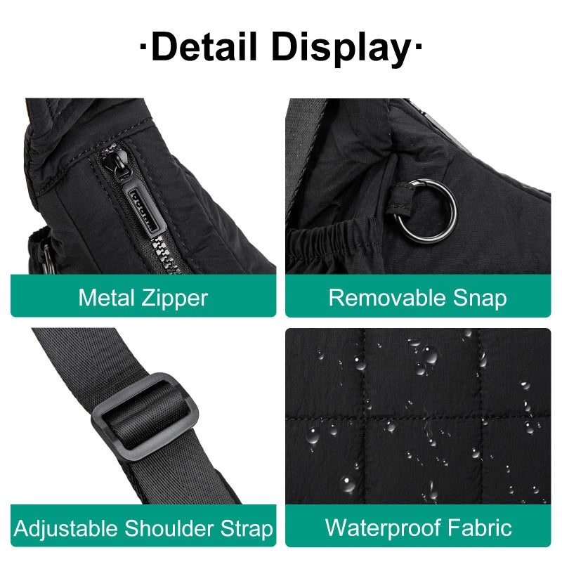 GASSDA Shoulder Bag for Women Small Puffer Purses Crescent Bag Hobo Handbags with Adjustable Strap for Daily - Image 5