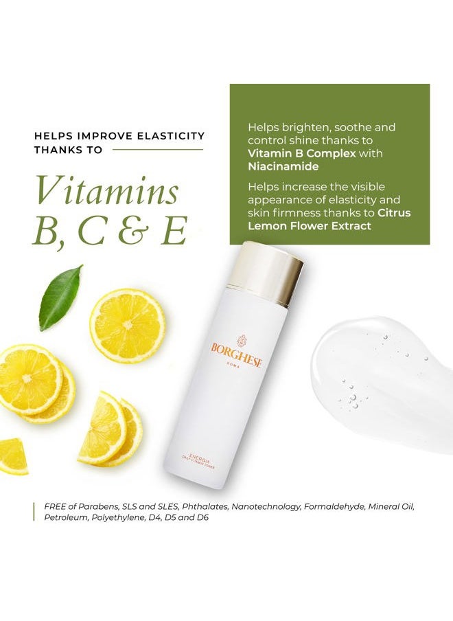 Borghese Energia Daily Vitamin Toner - Facial Toner with Vitamin C, B, & E, Niacinamide & Plant Extracts for Skin Tone & Texture, for All Skin Types  - Image 4