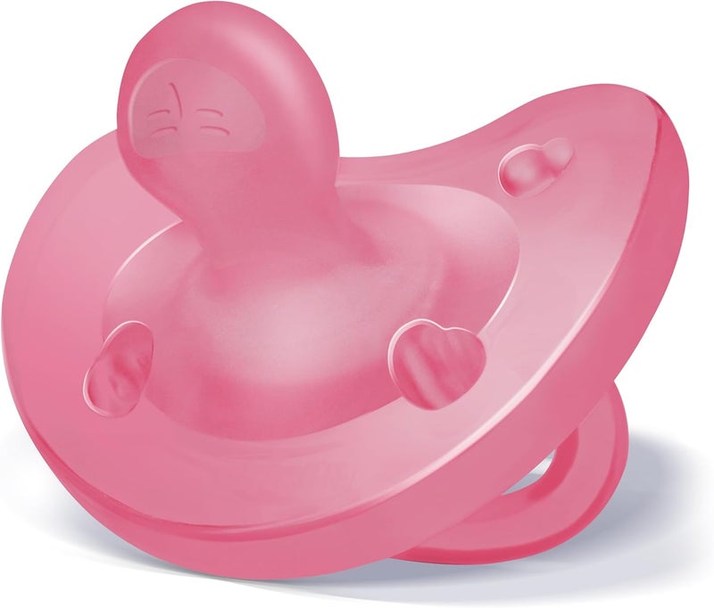 Chicco PhysioForma 100% Soft Silicone One Piece Pacifier for Babies 16-24 Months | BPA & Latex Free | Reusable Case | Dark Pink, 2pk - Image 5