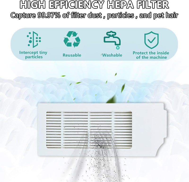 Frexusuent Accessories for ECOVACS DEEBOT N20 Plus Vacuum Cleaner, 1 Main Brush, 4 Filters, 4 Mop Pads, 6 Side Brushes, 16 Pcs DEEBOT N20 Plus Replacement Part Kit Attachment - Image 5