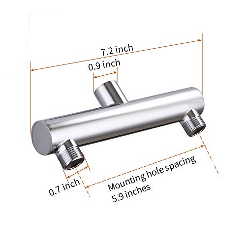AZOS Chrome Double Outlet Shower Manifold, Suitable for Dual Sprayer Showering System, Can Connect Two Showerheads - Double Enjoyment - Image 4