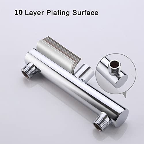 AZOS Chrome Double Outlet Shower Manifold, Suitable for Dual Sprayer Showering System, Can Connect Two Showerheads - Double Enjoyment - Image 5