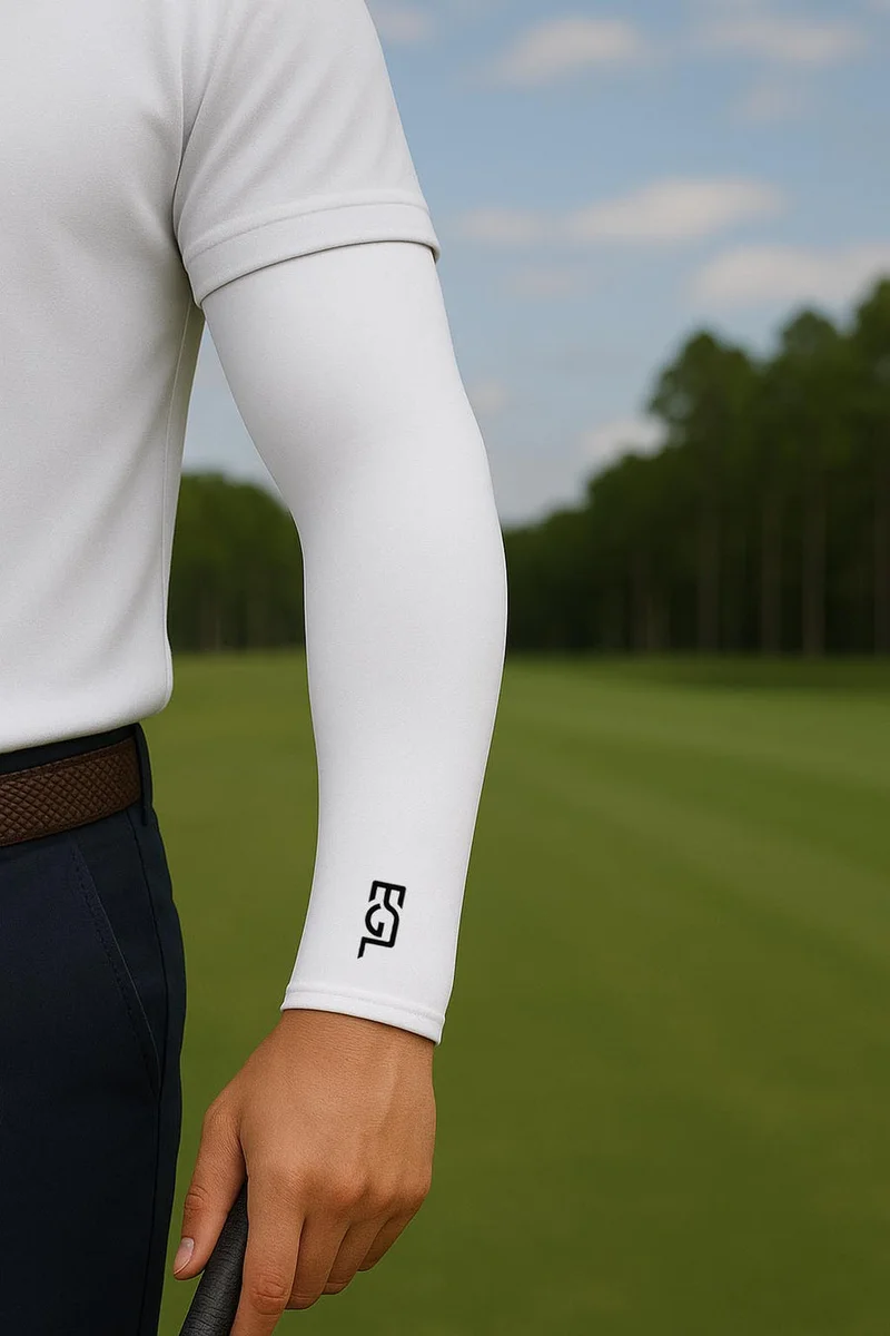 إي جي إل أكمام ذراع جولف  - أبيض | حماية من الأشعة فوق البنفسجية