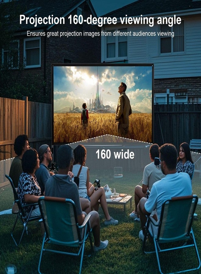 DUYIKJ Projector Screen with Stand,DUYIKJ 100 inch Portable Outdoor Indoor Projector Screen Rear Front Projection Screen Lightweight Movie Screen16:9 4K HD with Four-Legged Frame Carry Bag for Home Theater - Image 2