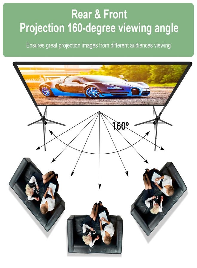 DUYIKJ Projector Screen with Stand,DUYIKJ 100 inch Portable Outdoor Indoor Projector Screen Rear Front Projection Screen Lightweight Movie Screen16:9 4K HD with Four-Legged Frame Carry Bag for Home Theater - Image 5