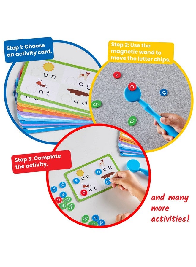 hand2mind hand2mind Reading Readiness Activity Set, Magnetic Wands and Chip Set, Learn to Spell for Kids, Spelling Toys, CVC Words for Kindergarten, Learning Letters, Science of Reading Manipulatives  - Image 4