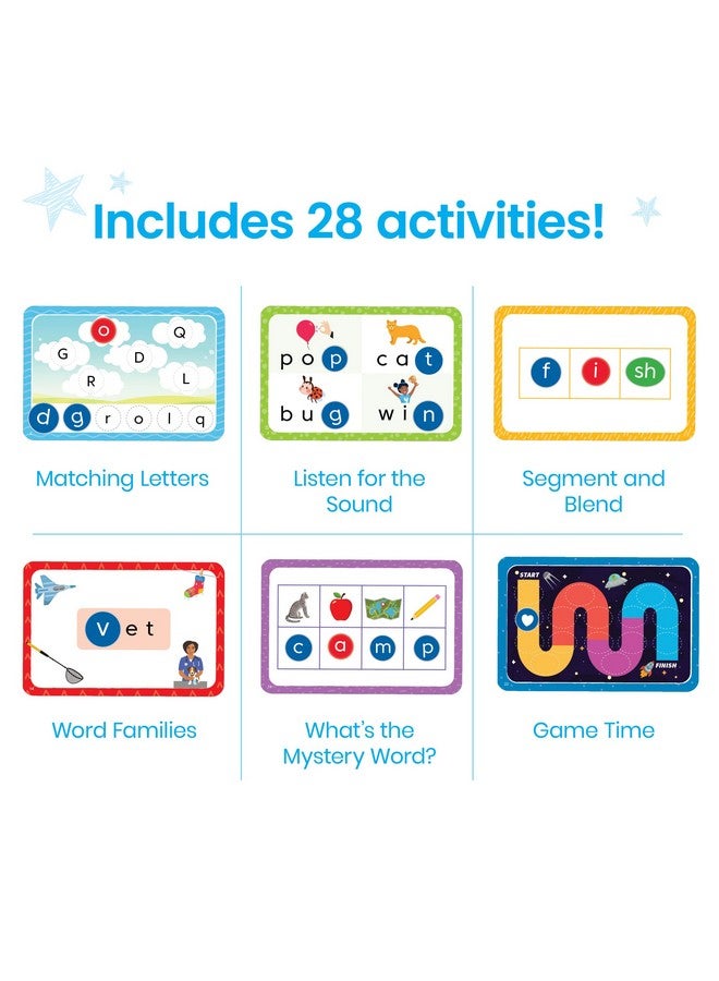 hand2mind hand2mind Reading Readiness Activity Set, Magnetic Wands and Chip Set, Learn to Spell for Kids, Spelling Toys, CVC Words for Kindergarten, Learning Letters, Science of Reading Manipulatives  - Image 3