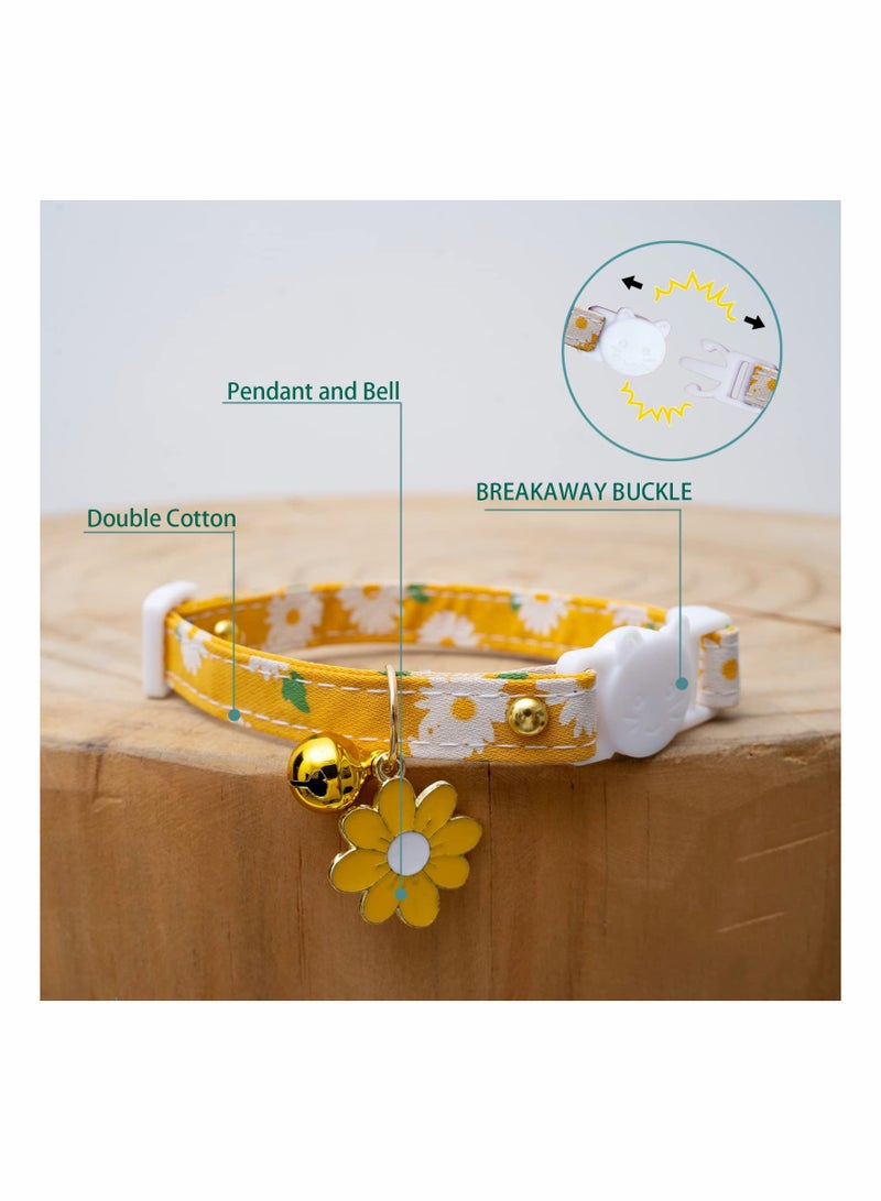 Adjustable Cat Collars with lovely Flower Design and Safety Bell, 2-Pack for Kittens and Small Dogs - Image 3