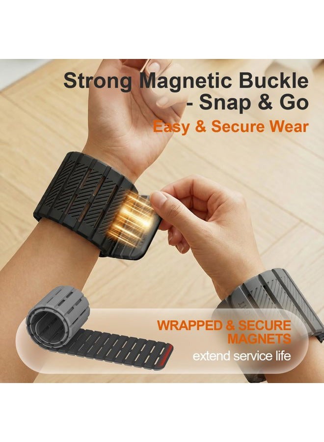 SE7EN Magnetic Ankle Weights for Women & Men | Set of 2 Weights (1 lb Each) | Adjustable Size Silicone Wirst & Leg Weights for Pilates, Yoga, Pool, Gym - Image 2