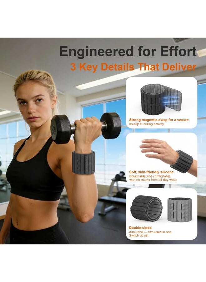 SE7EN Magnetic Ankle Weights for Women & Men | Set of 2 Weights (1 lb Each) | Adjustable Size Silicone Wirst & Leg Weights for Pilates, Yoga, Pool, Gym - Image 5
