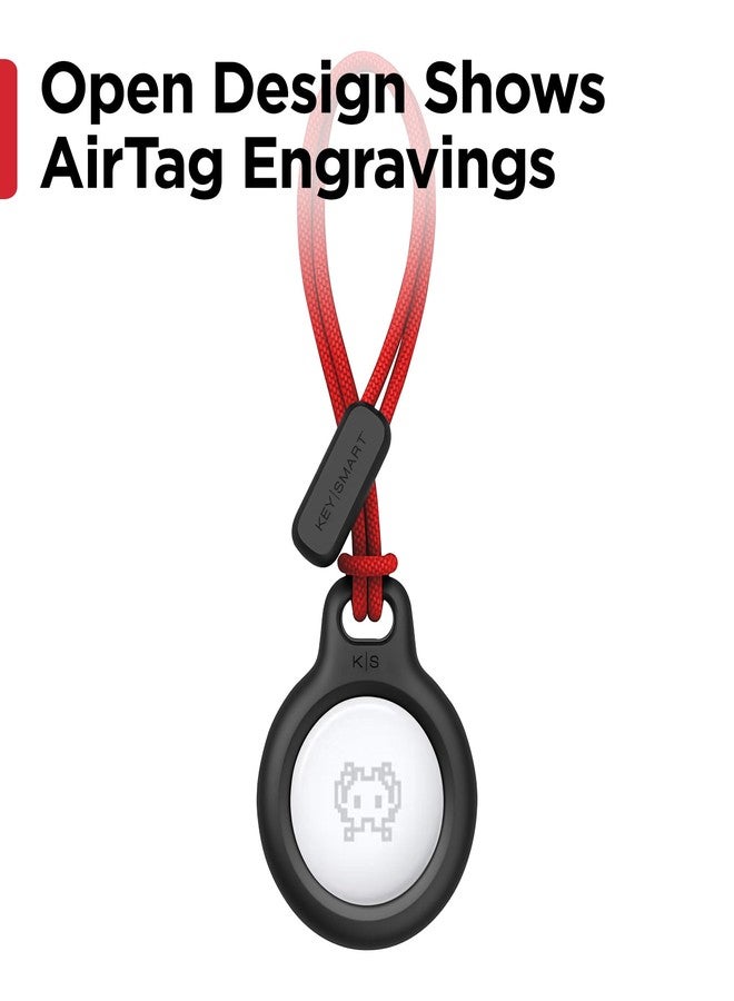 كي سمارت حامل مفاتيح KeySmart AirClip Apple Air Tag - حامل Air Tag قابل لللف والقفل، يتضمن حزامًا حلقيًا وحلقة مفاتيح سوداء (أسود، عبوة من 3 قطع) - Image 4