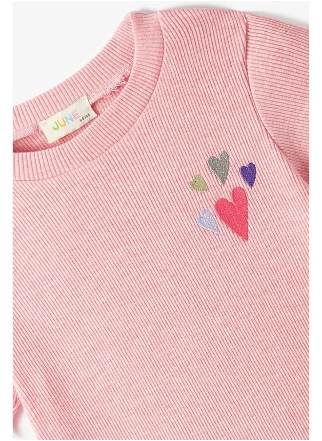 جون June Girl Embroidered Tshirt Pink