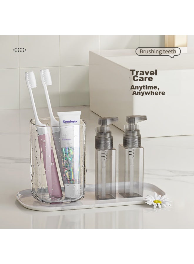 ETRAVEL Etravel Travel Mini Toiletry Cup, Single-person Toothbrush Holder Set, Mouthwash Cup, Toothbrush Cup, Storage Box, Cream White - Image 5