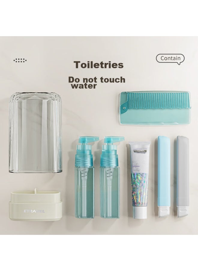 ETRAVEL Etravel Travel Mini Toiletry Cup, Single-person Toothbrush Holder Set, Mouthwash Cup, Toothbrush Cup, Storage Box, Cream White - Image 4
