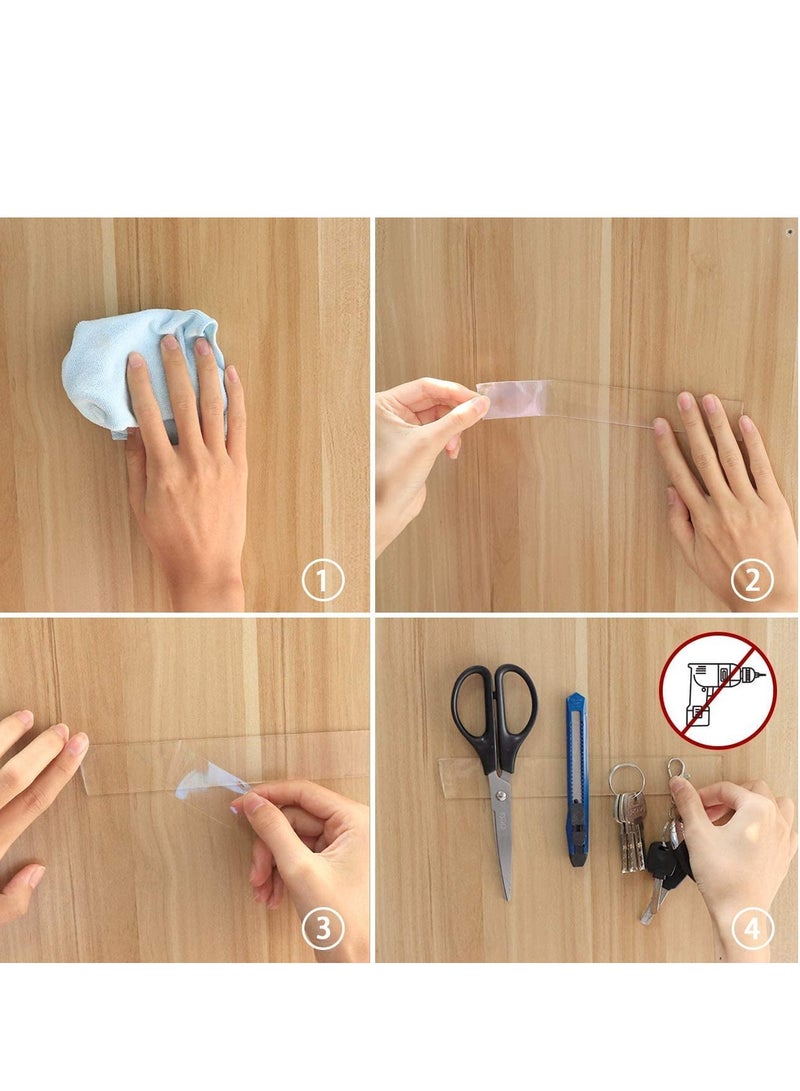 Meetion 1pc Double Sided Tape Heavy Duty , Multipurpose Removable Mounting Tape Adhesive Grip,Washable Strong Sticky Wall Tape Strips Transparent Tape Poster Carpet Tape for Paste Items,Household (3m*3cm*2mm) - Image 4