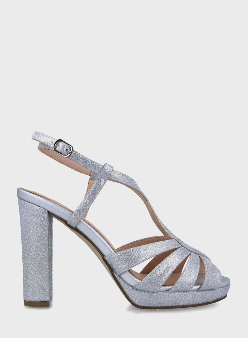 MENBUR Open Toe Strap Heel Sandals